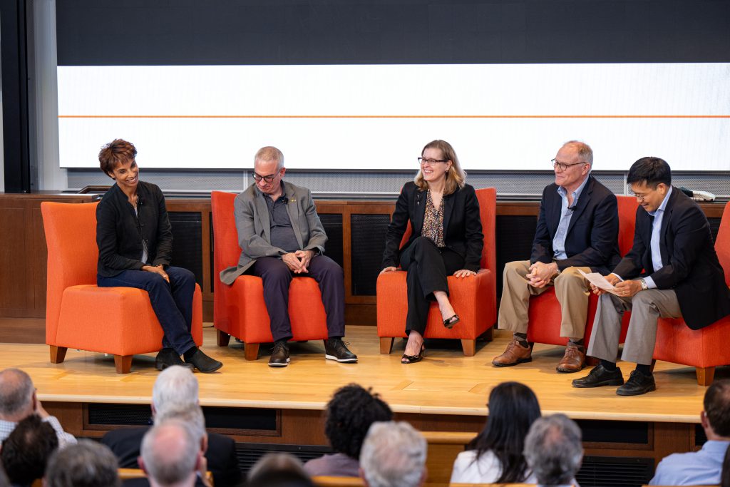 Pictured on stage from left to right: Former IR Section Director Cecilia Rouse, MIT Professor Joshua Angrist (Ph.D. ‘89) , Princeton Professor Janet Currie (Ph.D ‘88), University of California at Berkeley Professor David Card (Ph.D. ‘83), and Princeton Professor and former IR Section Director David Lee (Ph.D. '99).